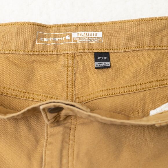Carhartt Rugged Flex Relaxed Fit 5 Pocket Work Pant BN2517-M Hickory Tan M 42x32 - Picture 3 of 15
